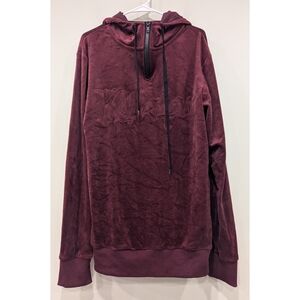 Killstar Fester Quarter Zip Hoodie In Burgundy Size Small